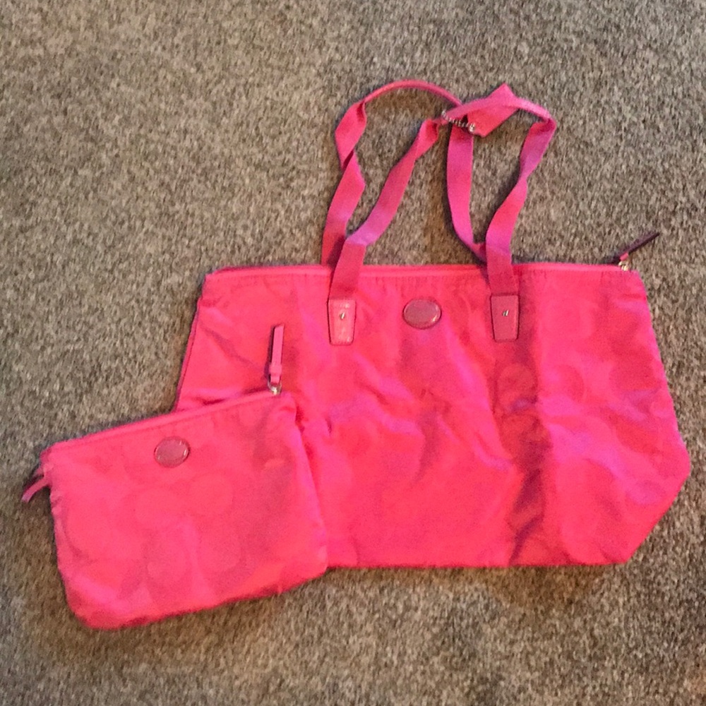 Coach purse and zipper pouch